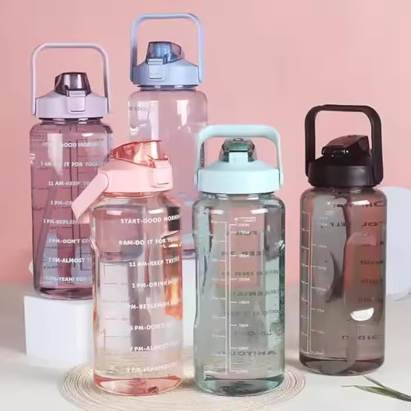 2L Transparent Plastic Water Bottle – Large Capacity, Portable & Leak-Proof Hydration Jug for Sports, Gym & Daily Use