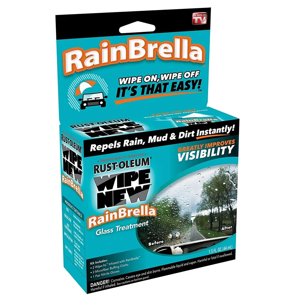 Wipe New RainBrella – Long-Lasting Rain Repellent for Windshields, Mirrors & Glass Surfaces